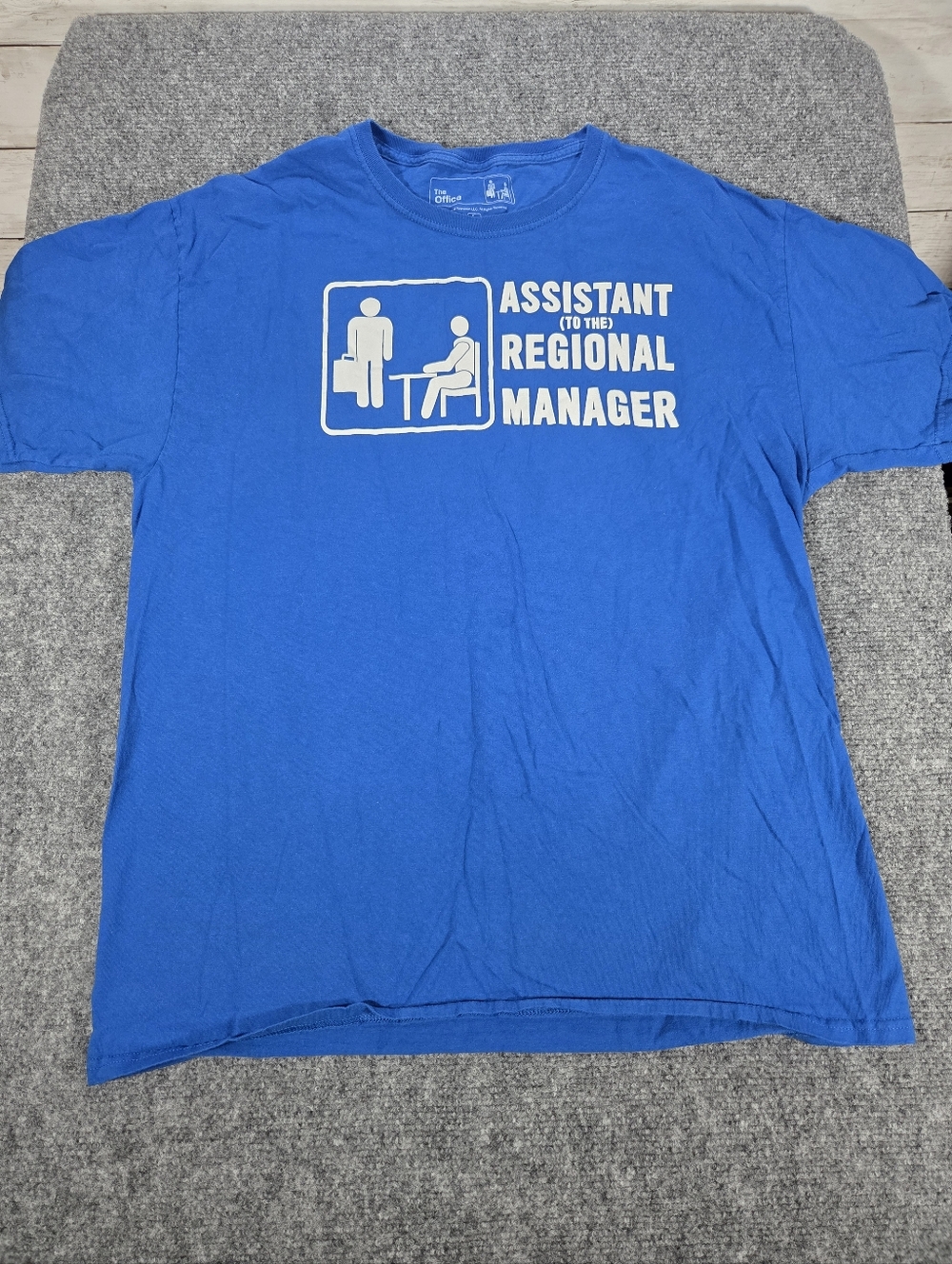 The Office Assistant to the Regional Manager Shirt Large Blue Graphic Tee Dwight